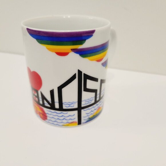 1981 San Francisco Rainbow Mug I ❤️ SF Handle Design Ceramic Coffee Cup - Picture 2 of 6